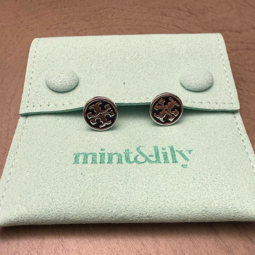 Tory Burch Logo Style Stud Earrings